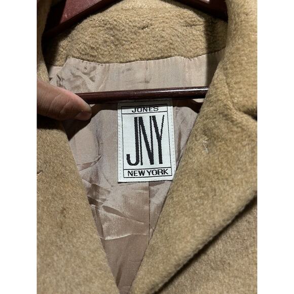 Vintage Jones New‎ York Petite Brown Tan Long Pea Coat Trench (See Measurements) - Picture 3 of 7